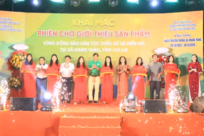 Khai mạc phiên chợ giới thiệu sản phẩm OCOP tại xã Mang Yang