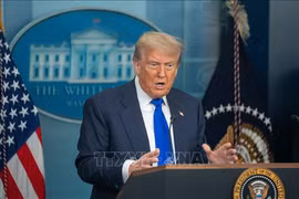 Tổng thống Mỹ Donald Trump phát biểu tại Nhà Trắng.